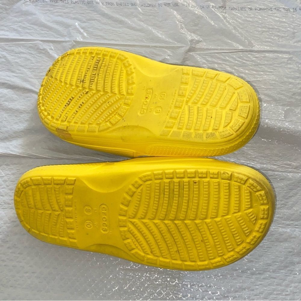 Crocs Unisex Yellow Slide Sandals Size W 10 M 8 - Picture 5 of 8